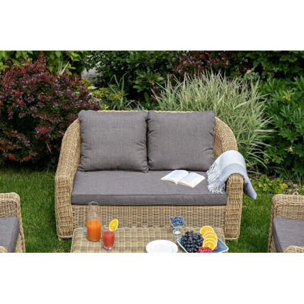 "Кон Панна" лаунж-зона из искусственного ротанга, цвет соломенный