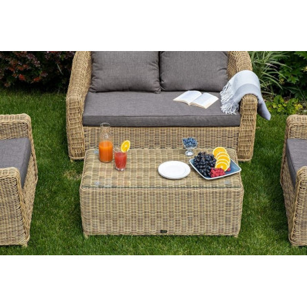 "Кон Панна" лаунж-зона из искусственного ротанга, цвет соломенный