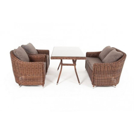"Кон Панна" обеденная группа плетеная, цвет коричневый