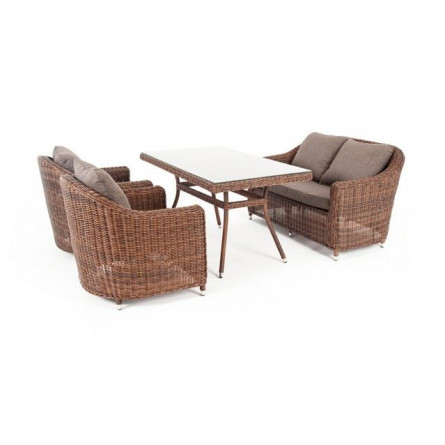 "Кон Панна" обеденная группа плетеная, цвет коричневый
