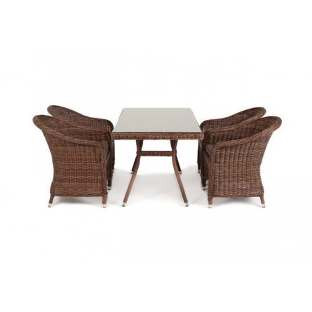"Латте-140 R" обеденная группа плетеная, цвет коричневый