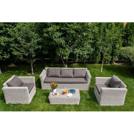 "Капучино" лаунж-зона из искусственного ротанга, цвет бежевый