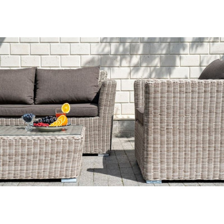 "Капучино Сингл" лаунж-зона из искусственного ротанга, цвет бежевый