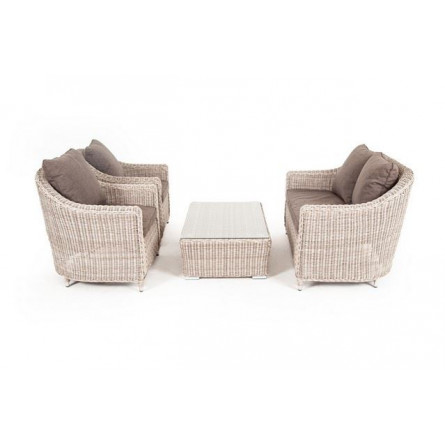 "Кон Панна" лаунж-зона из искусственного ротанга, цвет бежевый