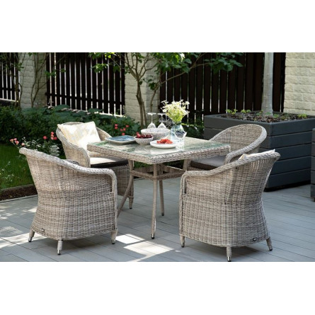 "Фредо" обеденная группа плетеная, цвет бежевый