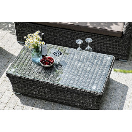 "Капучино" лаунж-зона из искусственного ротанга, цвет графит