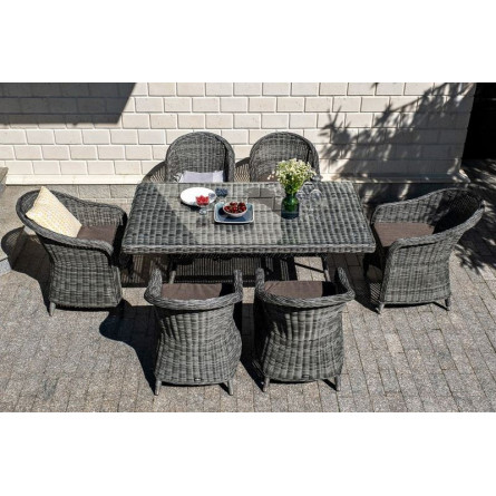 "Эспрессо" обеденная группа плетеная, цвет графит