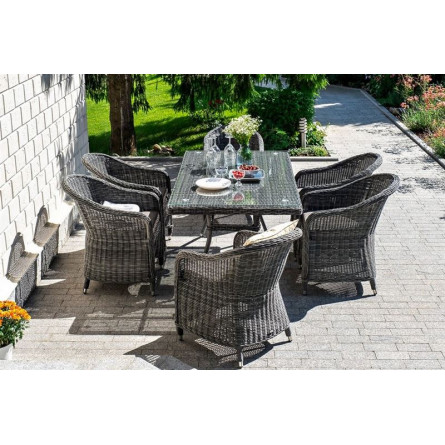 "Эспрессо" обеденная группа плетеная, цвет графит