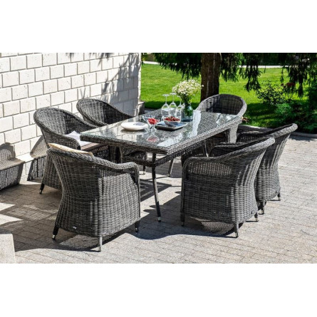 "Эспрессо" обеденная группа плетеная, цвет графит