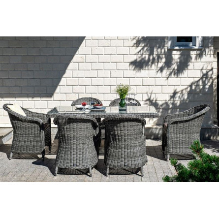 "Эспрессо" обеденная группа плетеная, цвет графит