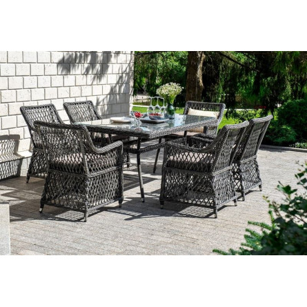 "Латте" обеденная группа плетеная, цвет графит