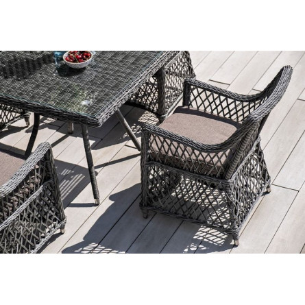 "Айриш" обеденная группа плетеная на 4 персоны, цвет графит