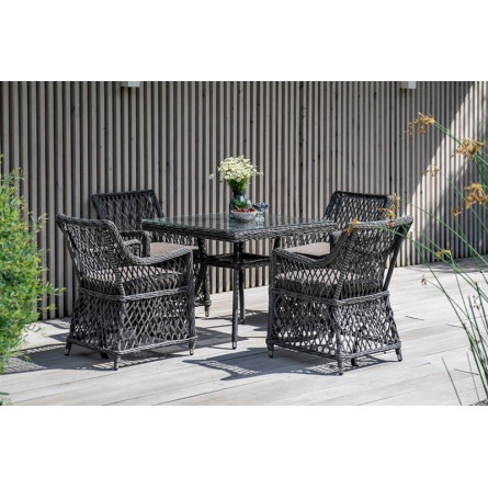 "Айриш" обеденная группа плетеная на 4 персоны, цвет графит