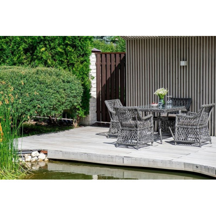 "Айриш" обеденная группа плетеная на 4 персоны, цвет графит