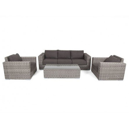 "Боно" лаунж-зона из искусственного ротанга, цвет серый