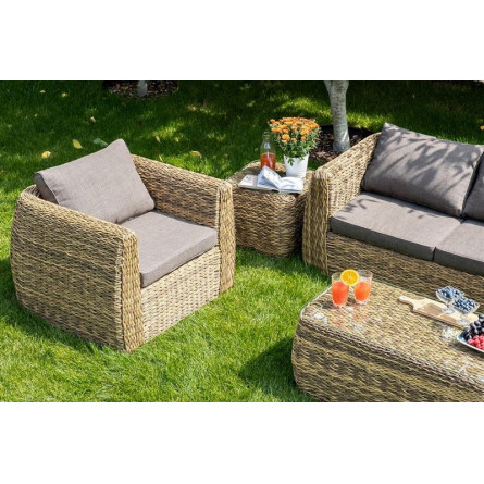 "Кальяри" лаунж-зона из искусственного ротанга (гиацинт), цвет соломенный