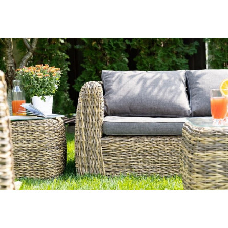 "Кальяри" лаунж-зона из искусственного ротанга (гиацинт), цвет соломенный