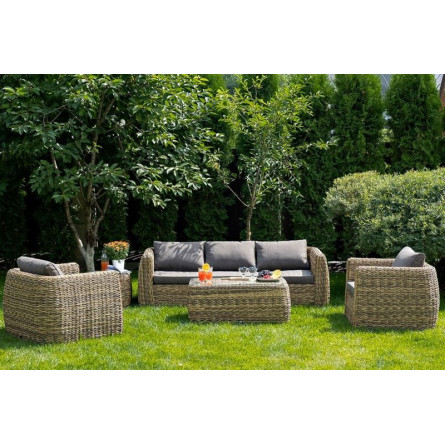 "Кальяри" лаунж-зона из искусственного ротанга (гиацинт), цвет соломенный