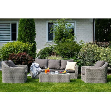 "Фабриция" лаунж-зона из искусственного ротанга, цвет серый