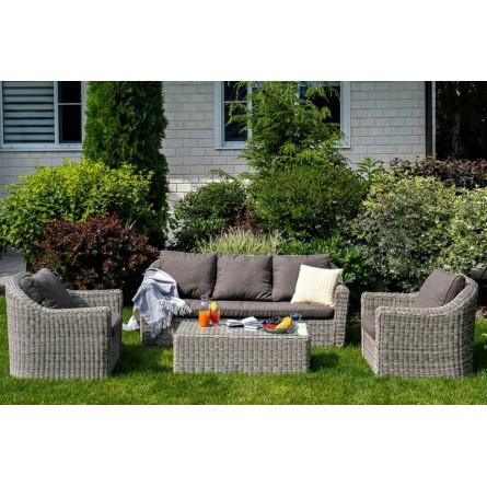 "Фабриция" лаунж-зона из искусственного ротанга, цвет серый