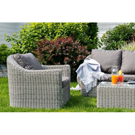 "Фабриция" лаунж-зона из искусственного ротанга, цвет серый