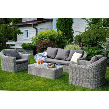 "Фабриция" лаунж-зона из искусственного ротанга, цвет серый