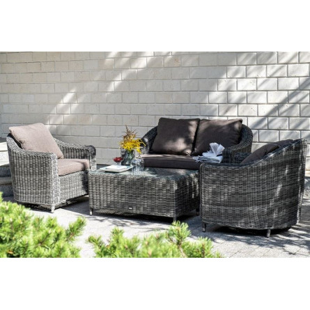 "Кон Панна" кресло из искусственного ротанга, цвет графит