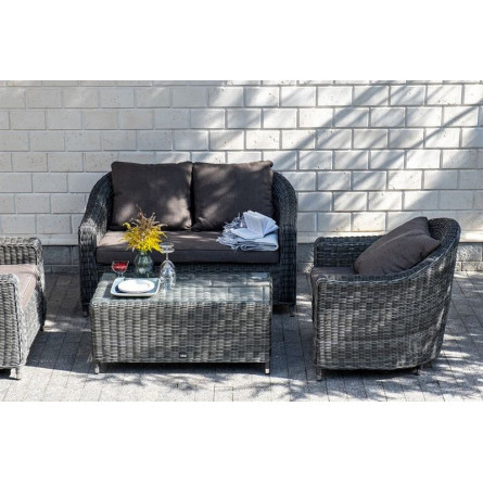 "Кон Панна" кресло из искусственного ротанга, цвет графит