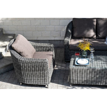 "Кон Панна" столик журнальный из искусственного ротанга, цвет графит