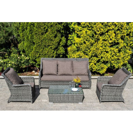 "Гляссе" кресло плетеное из искусственного ротанга, цвет графит