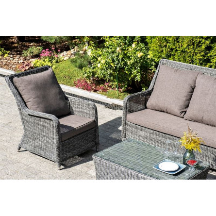 "Гляссе" кресло плетеное из искусственного ротанга, цвет графит