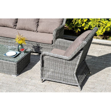 "Гляссе" кресло плетеное из искусственного ротанга, цвет графит