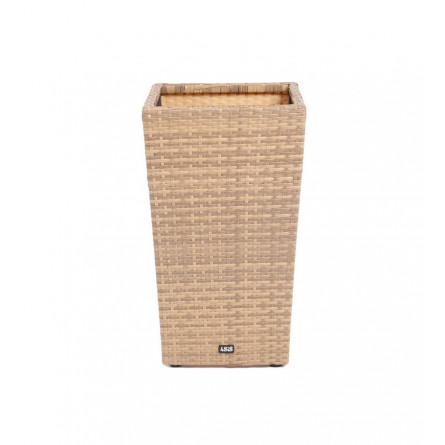 "Капучино" кашпо для цветов плетеное из искусственного ротанга, цвет соломенный