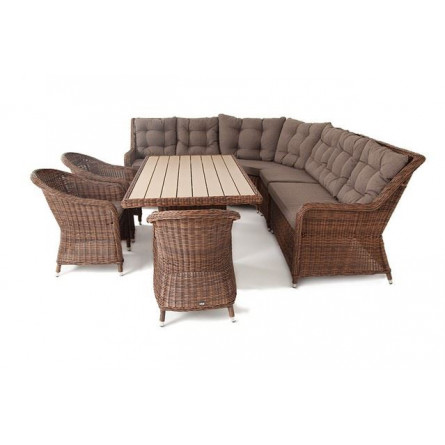 обеденная группа угловая из искусственного ротанга