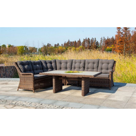 "Бергамо" плетеный обеденный стол, цвет коричневый