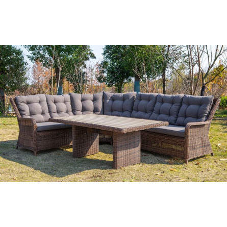 "Бергамо" плетеный обеденный стол, цвет коричневый