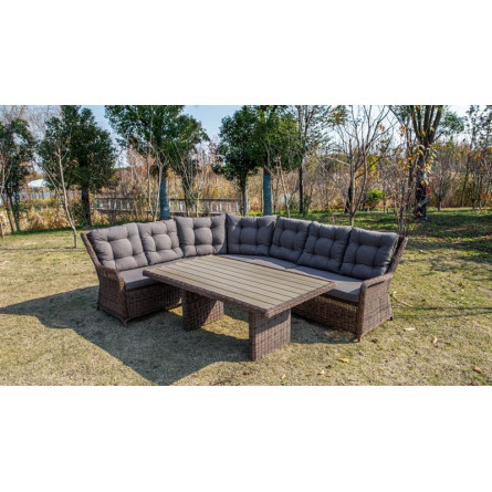 "Бергамо" плетеный обеденный стол, цвет коричневый