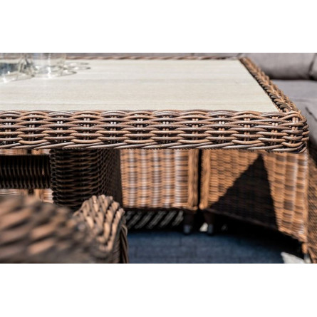 "Бергамо" плетеный обеденный стол, цвет коричневый