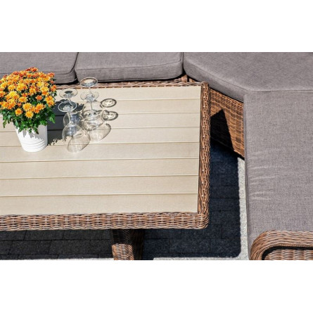 "Бергамо" плетеный обеденный стол, цвет коричневый