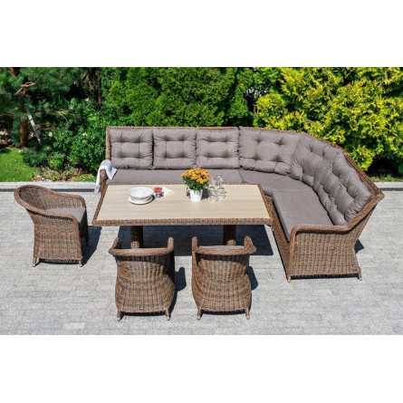 "Бергамо" плетеный центральный модуль дивана, цвет коричневый