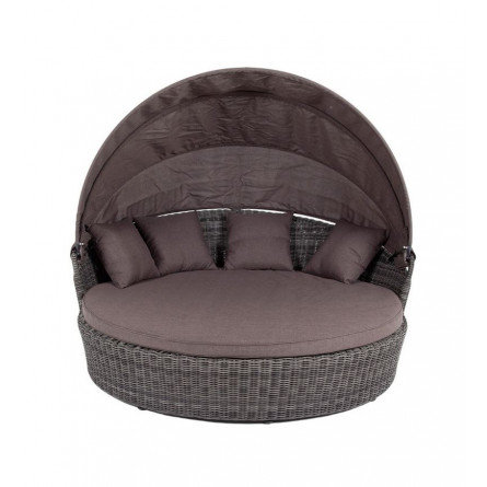 "Стильяно" плетеная кровать круглая, цвет графит