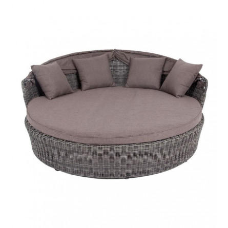 "Стильяно" плетеная кровать круглая, цвет графит