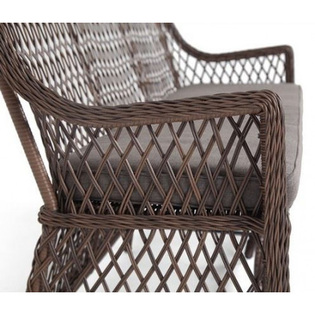 "Латте" диван двухместный из искусственного ротанга, коричневый