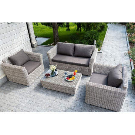 "Капучино" диван из искусственного ротанга двухместный, цвет бежевый