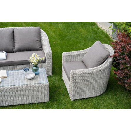 "Кон Панна" кресло из искусственного ротанга, цвет бежевый