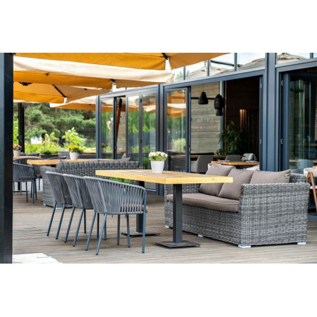 "Капучино" диван из искусственного ротанга трехместный, цвет графит