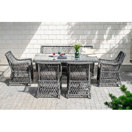 "Латте" диван двухместный из искусственного ротанга, цвет графит