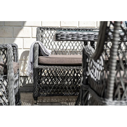 "Латте" диван двухместный из искусственного ротанга, цвет графит