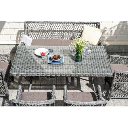 "Латте" диван двухместный из искусственного ротанга, цвет графит