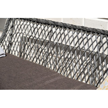 "Латте" диван двухместный из искусственного ротанга, цвет графит